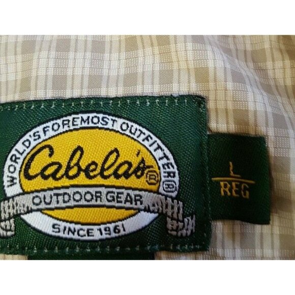 Cabelas Shirt Mens L Short Sleeve Button Front 4 Pockets Outdoor Gear - Picture 7 of 8